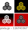 直江兼続家紋 三つ盛亀甲に花菱 116743367
