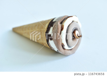 Vanilla ice cream plus chocolate. Vanilla ice cream plus chocolate. 116743658