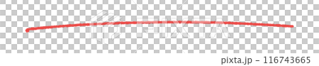 ラフな手書きの1本のライン - シンプルでおしゃれな赤い線・アンダーラインのあしらいの素材 ラフな手書きの1本のライン - シンプルでおしゃれな赤い線・アンダーラインのあしらいの素材 116743665