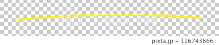 ラフな手書きの1本のライン - シンプルでおしゃれな黄色い線･アンダーラインの素材 116743666