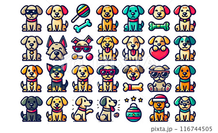 かわいい犬とペットアクセサリー 116744505