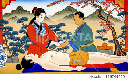 Engraving about the work of doctors of traditional Chinese medicine Engraving about the work of doctors of traditional Chinese medicine 116744630