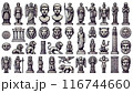 古代の彫像と彫刻のイラストコレクション 116744660