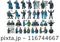 さまざまなシチュエーションのビジネスパーソンのイラストコレクション 116744667