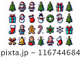 かわいいクリスマスキャラクターと装飾ののイラストコレクション 116744684