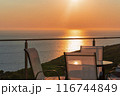 Serene Sunset Dinner with Ocean View from a Balcony 116744849