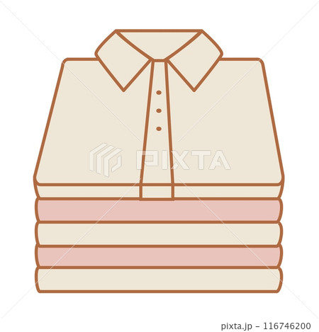 Stack of folded shirts linear icon. Vector Illustration. 116746200