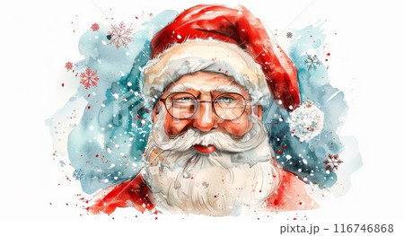 Santa Claus Watercolor Portraitのイラスト素材 [116746868] - PIXTA