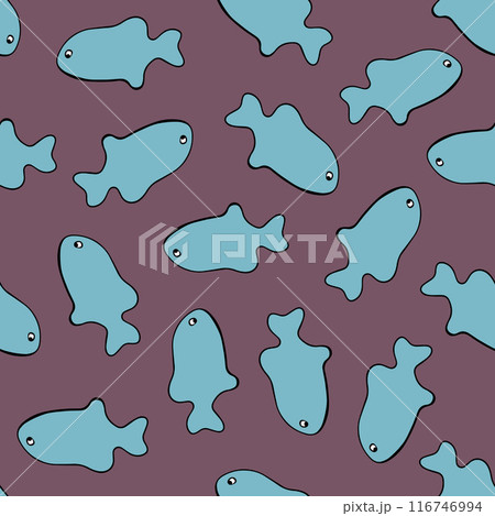 Vector isolated illustration of pattern with fishes. Vector isolated illustration of pattern with fishes. 116746994