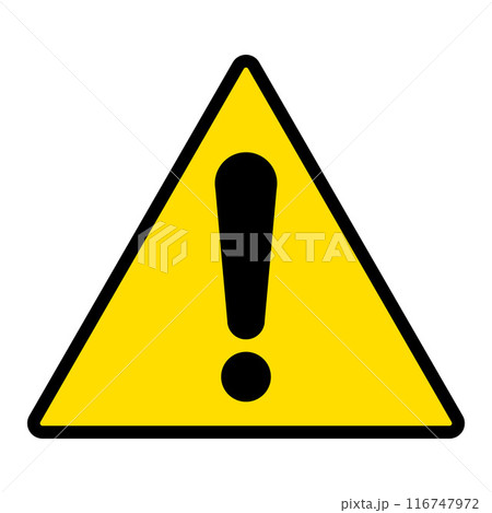 Other danger ahead sign, exclamation mark in yellow and black triangle symbol, isolated on white 116747972