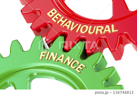 Behavioral Finance concept, with colored gearwheels. 3D rendering Behavioral Finance concept, with colored gearwheels. 3D rendering 116748813