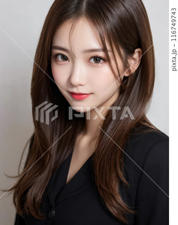 優しく微笑むロングヘアの港区女子 116749743