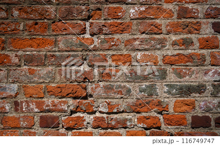 Background of old vintage brick wall Background of old vintage brick wall 116749747