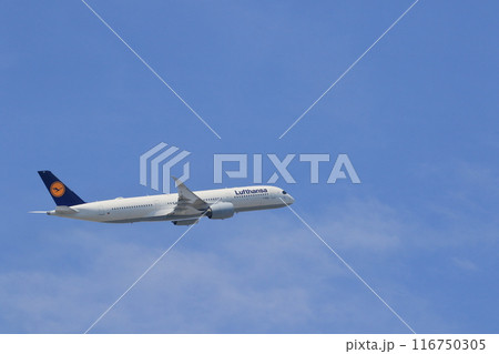 離陸、上昇する旅客機 116750305