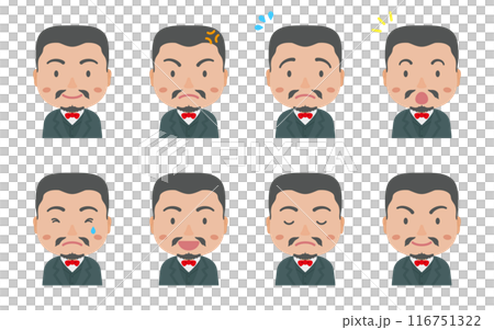 色々な表情の明治時代の政治家 116751322