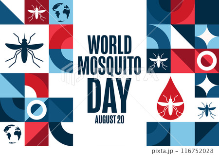 World Mosquito Day. August 20. Holiday concept. Template for background, banner, card, poster with World Mosquito Day. August 20. Holiday concept. Template for background, banner, card, poster with 116752028