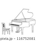 グランドピアノの線画 116752081