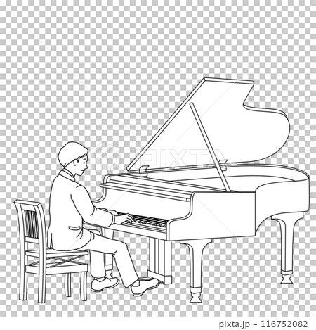 Person playing the grand piano Person playing the grand piano 116752082