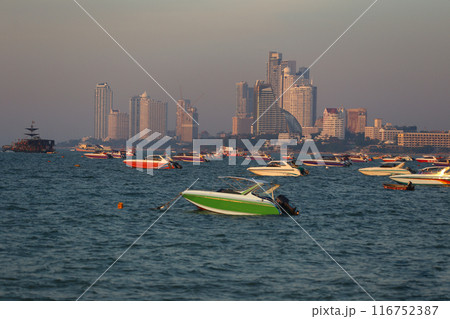 Speedboat in pattaya bay of Chonburi Province, Thailand. Speedboat in pattaya bay of Chonburi Province, Thailand. 116752387