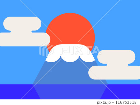 富士山と霞のベクターイラスト 116752518