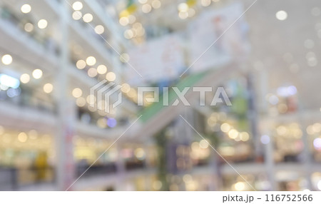 Wide Angle Abstract blur interior background or defocused shopping mall of department store. 116752566