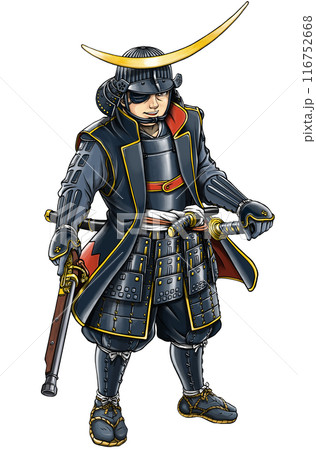 火縄銃を持った戦国武将の独眼竜 伊達政宗 116752668