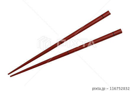 Plastic chopsticks are used as eating utensils. 116752832