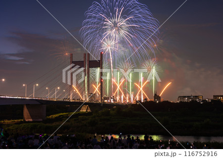 《東京都》打上花火と是政橋・TOKYOシティポップ花火 《東京都》打上花火と是政橋・TOKYOシティポップ花火 116752916