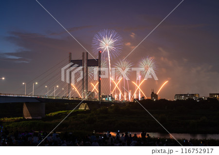 《東京都》打上花火と是政橋・TOKYOシティポップ花火 116752917