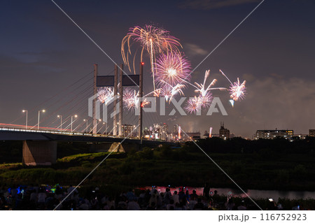 《東京都》打上花火と是政橋・TOKYOシティポップ花火 116752923