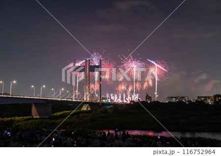《東京都》打上花火と是政橋・TOKYOシティポップ花火 116752964