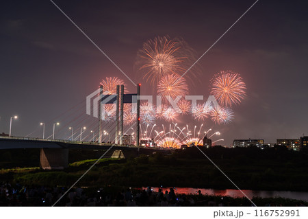 《東京都》打上花火と是政橋・TOKYOシティポップ花火 116752991