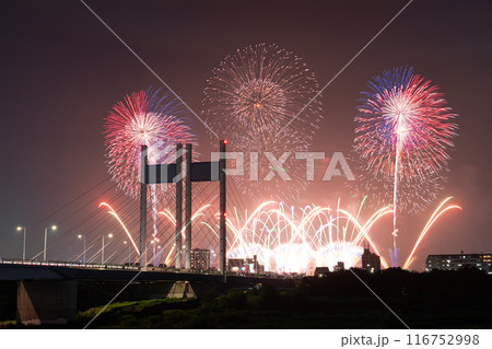 《東京都》打上花火と是政橋・TOKYOシティポップ花火 《東京都》打上花火と是政橋・TOKYOシティポップ花火 116752998