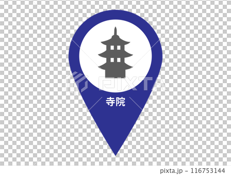 地圖針寺廟寺廟地圖符號圖示標示象形圖插圖 116753144