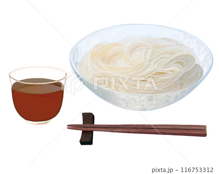 そうめん（麺つゆ、箸付き） 116753312