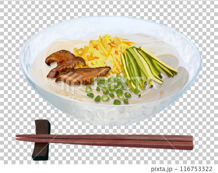 そうめん（具材、箸付き） 116753322