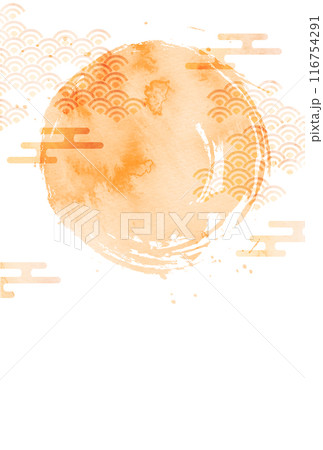 オレンジ 和柄 秋 背景 オレンジ 和柄 秋 背景 116754291