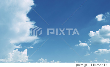 clear blue sky with white cloud, good weather in the morning have a nice day 116754517