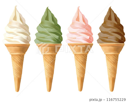 ソフトクリーム（コーン）4種 116755229