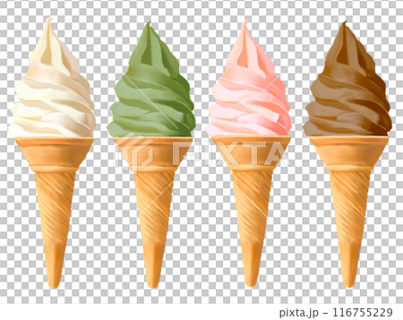 ソフトクリーム（コーン）4種 116755229