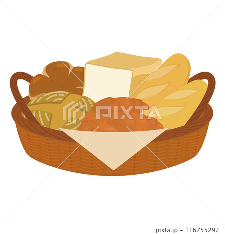 パン盛り合わせのイラスト 116755292
