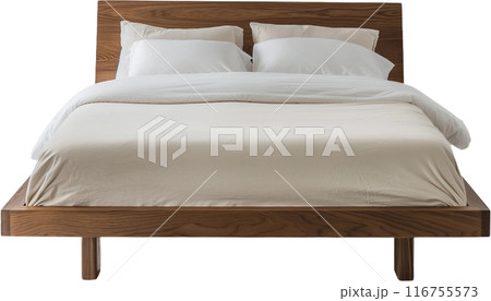 white pillow on bed 116755573