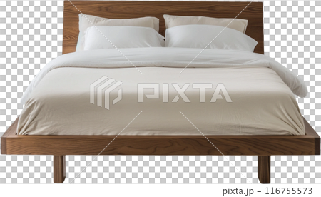 white pillow on bed 116755573