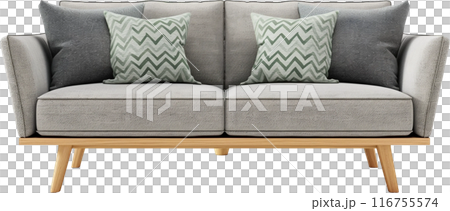sofa with pillows on white 116755574
