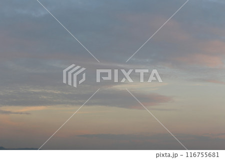 Twilight sky with clouds in the sunset. 116755681