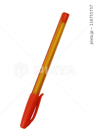 Red pen isolated on white background. 116755737