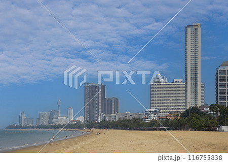 View of the city and Jomtien beach of Pattaya. 116755838