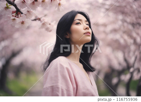 満開の桜の下で 116755936