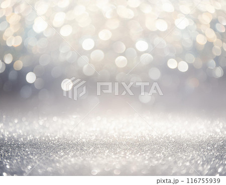 キラキラしたシルバーの光背景素材　Generative AI 116755939