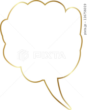 Golden speech bubble luxury icon, dialogue, text, chat 116756019